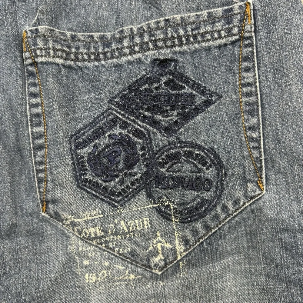 VINTAGE Phat Farm Denim Jean Shorts Blue Jorts Baggy Skater Hip Hop Y2K Size 42